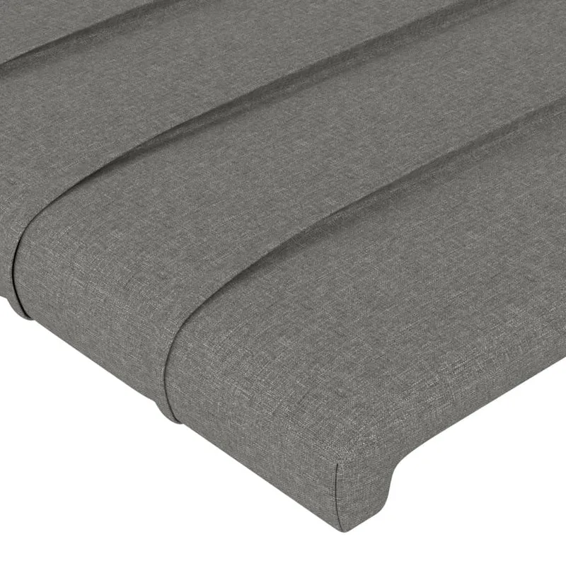 Tête de lit accessoire couchage chambre à coucher meuble 2 parties 100 x 5 x 78/88 cm tissu gris foncé TDL0206393