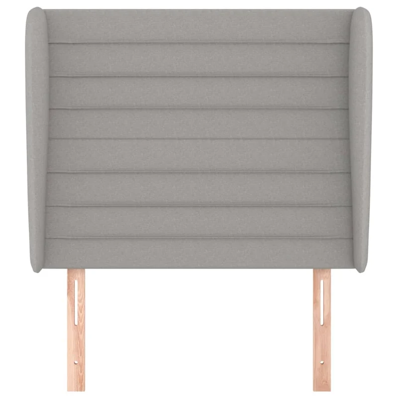Tête de lit accessoire couchage chambre à coucher meuble avec rebord latéral 103 x 23 x 118/128 cm tissu gris clair TDL0205299