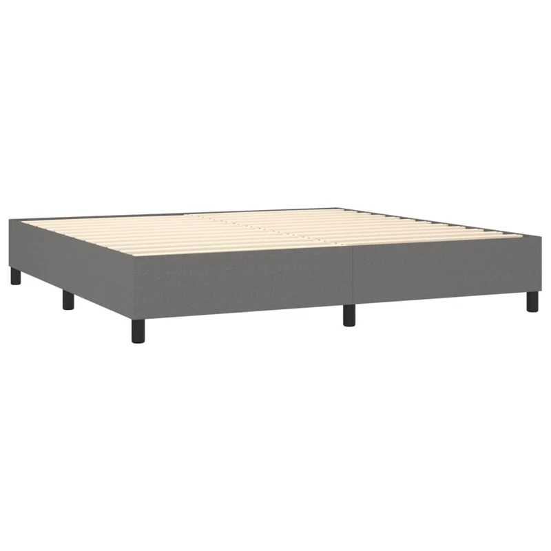 Cadre de lit LED avec sommier tête de lit matelas 200x200 cm tissu gris foncé TDL0208313