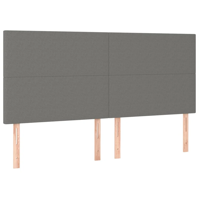 Cadre de lit LED avec sommier tête de lit matelas 200x200 cm tissu gris foncé TDL0208304