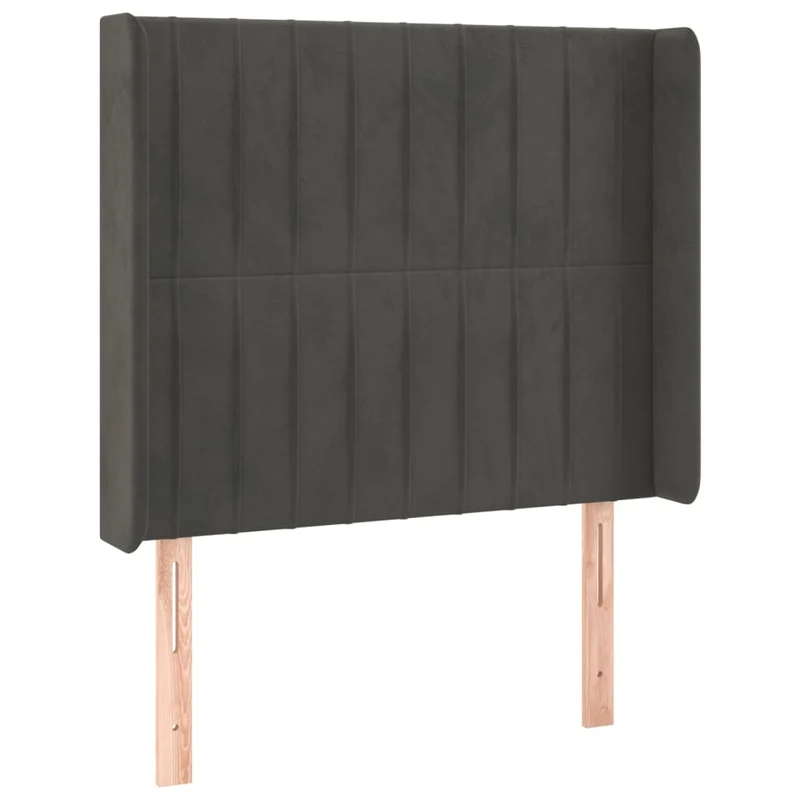 Cadre de lit LED avec sommier tête de lit matelas surmatelas 100x200 cm tissu velours gris foncé TDL0207756