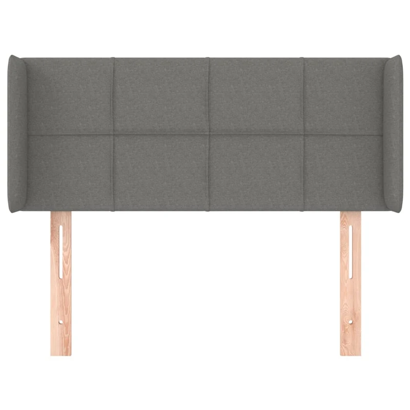 Tête de lit accessoire couchage chambre à coucher meuble avec rebord latéral 93 x 16 x 78/88 cm tissu gris foncé TDL0204863