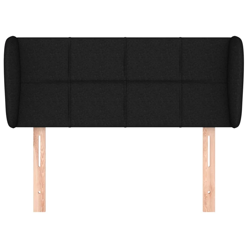 Tête de lit accessoire couchage chambre à coucher meuble avec rebord latéral 93 x 23 x 78/88 cm tissu noir TDL0204382