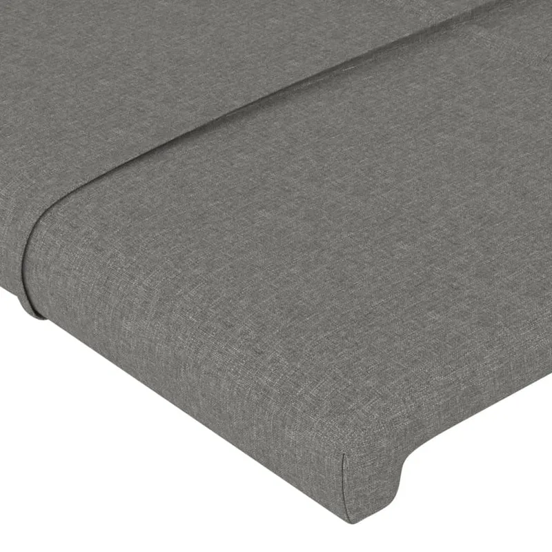 Tête de lit accessoire couchage chambre à coucher meuble à LED 103 x 16 x 78/88 cm tissu gris foncé TDL0201172
