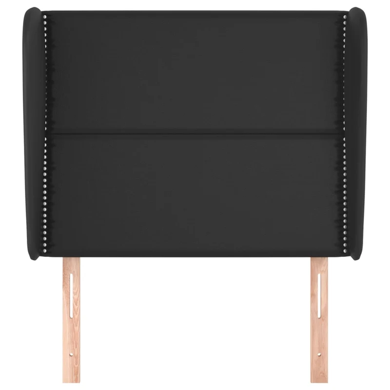 Tête de lit accessoire couchage chambre à coucher meuble avec rebord latéral 93 x 23 x 118/128 cm synthétique noir TDL0204392