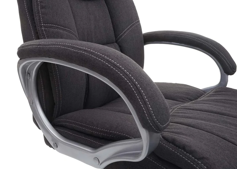 Fauteuil chaise de bureau sur roulettes pivotante tissu gris foncé 04_0001808