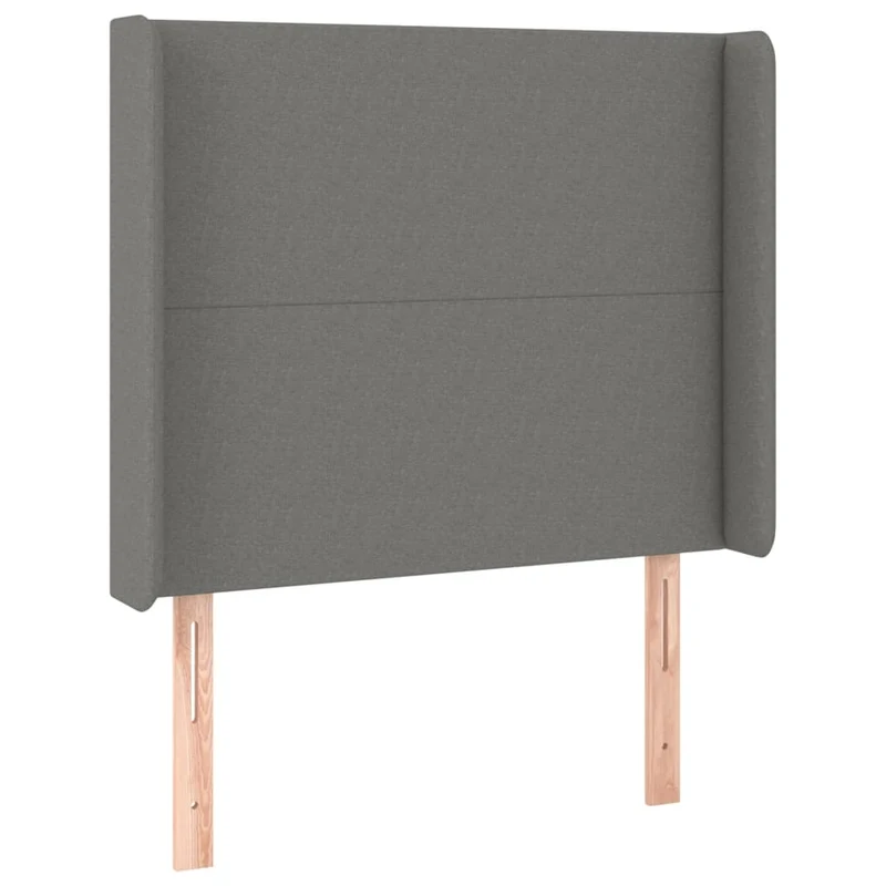 Cadre de lit LED avec sommier tête de lit matelas 100x200 cm tissu gris foncé TDL0208441