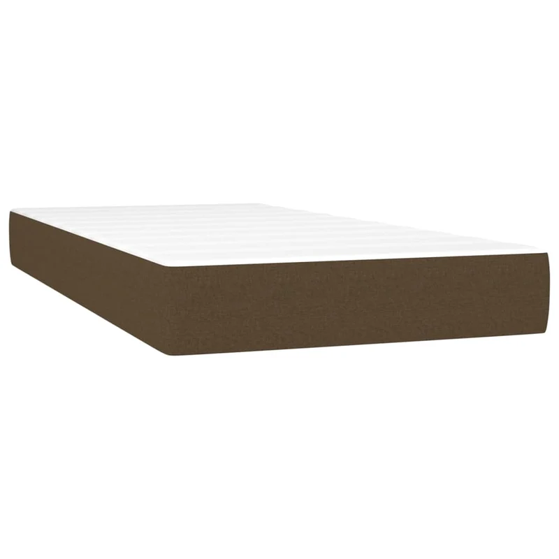 Cadre de lit LED avec sommier tête de lit matelas 90x200 cm tissu marron foncé TDL0208152