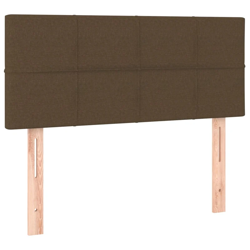 Cadre de lit LED avec sommier tête de lit matelas 90x200 cm tissu marron foncé TDL0208152