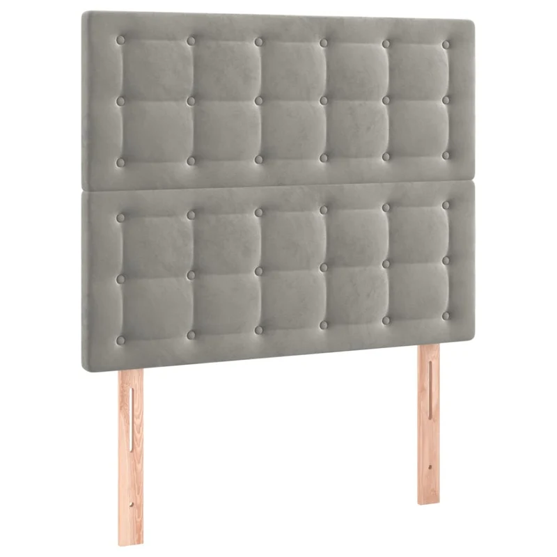 Cadre de lit LED avec sommier tête de lit matelas surmatelas 120x200 cm tissu velours gris clair TDL0207872