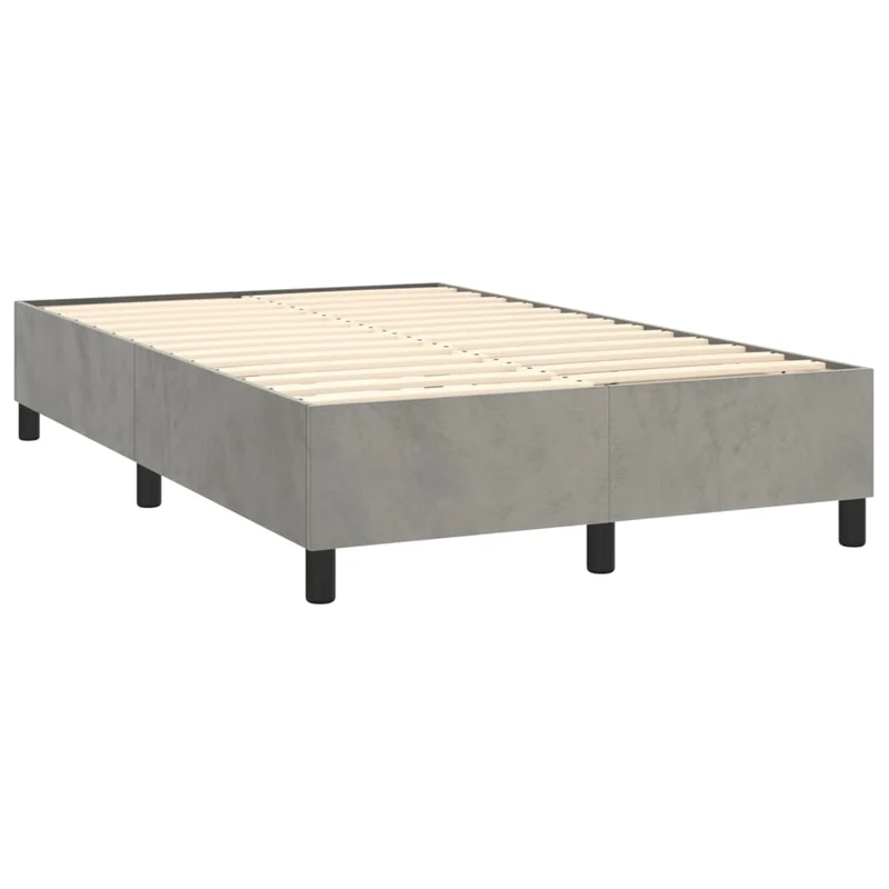 Cadre de lit LED avec sommier tête de lit matelas surmatelas 120x200 cm tissu velours gris clair TDL0207871