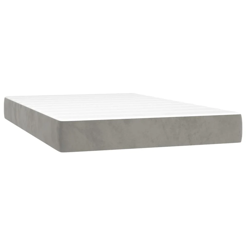 Cadre de lit LED avec sommier tête de lit matelas surmatelas 120x200 cm tissu velours gris clair TDL0207871