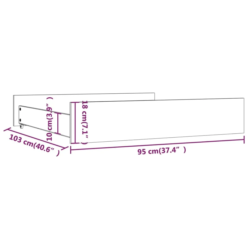 Tiroir de lit rangement avec roulettes lot de 2 bois de pin gris TDL0206828