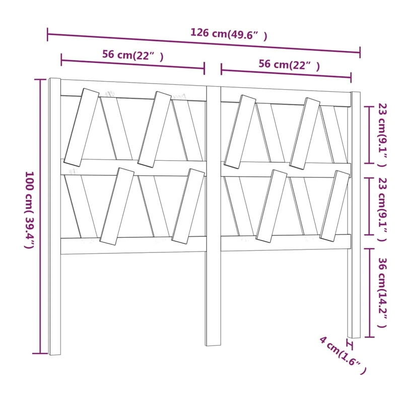 Tête de lit accessoire couchage chambre à coucher meuble 126 x 4 x 100 cm bois de pin gris TDL0203499