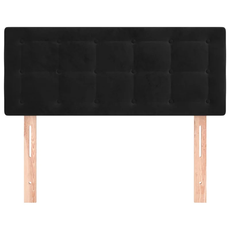 Tête de lit accessoire couchage chambre à coucher meuble capitonné 80 x 5 x 78/88 cm tissu velours noir TDL0202111