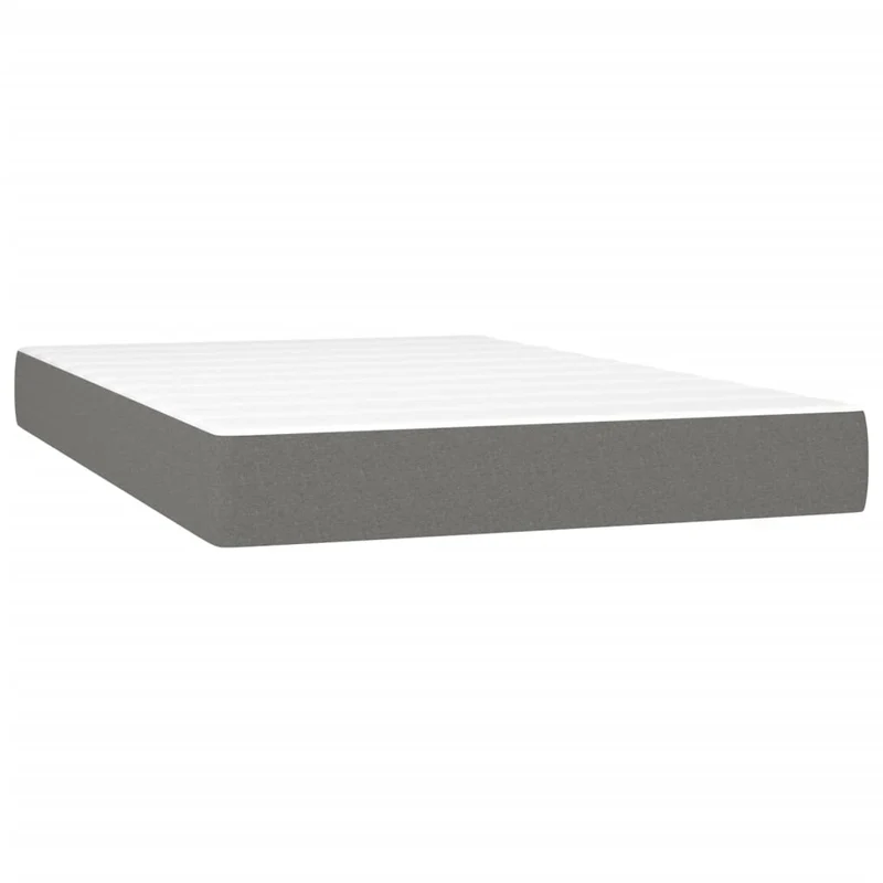 Cadre de lit LED avec sommier tête de lit matelas 120x200 cm tissu gris foncé TDL0208414