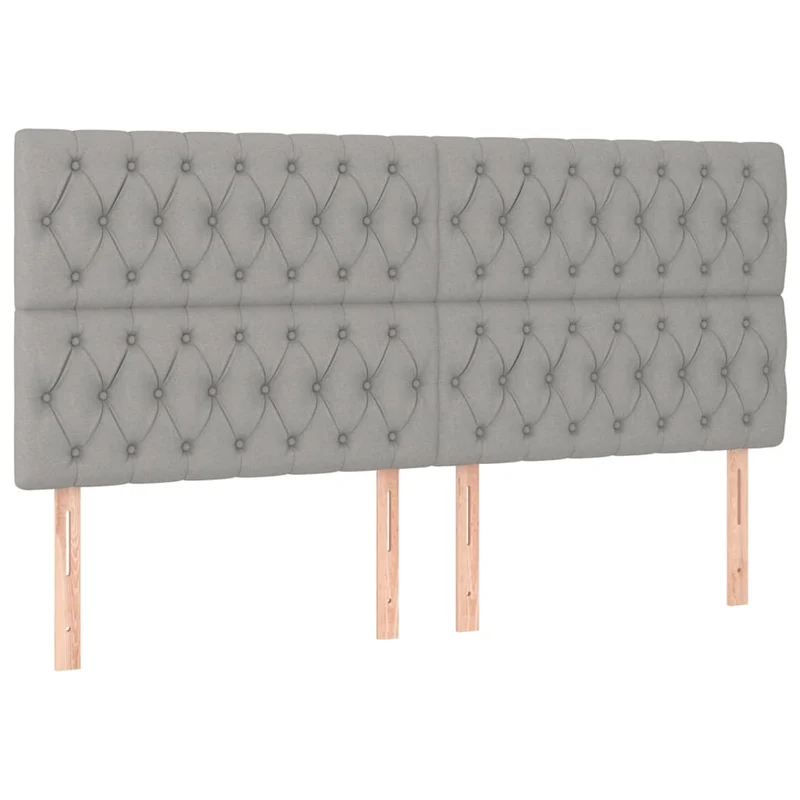 Cadre de lit LED avec sommier tête de lit matelas surmatelas 200x200 cm tissu gris clair TDL0207787