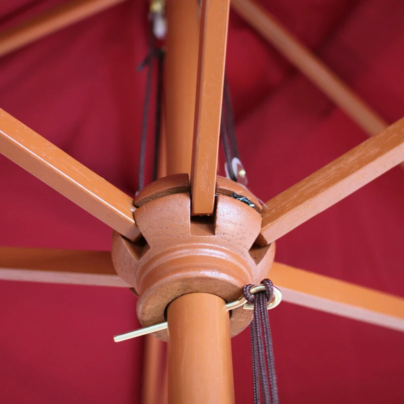 Parasol de jardin Ø 3m polyester/bois bordeaux 04_0003812