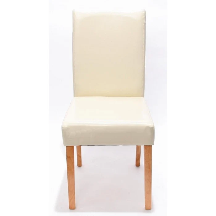 Lot de 4 chaises de salle à manger synthétique crème pieds clairs CDS04141
