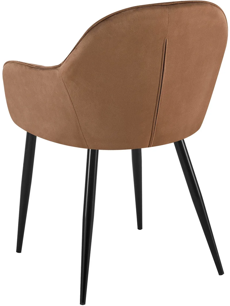 Set de 2 chaises de salle à manger dossier arrondis avec accoudoirs en velours marron 10_0001526