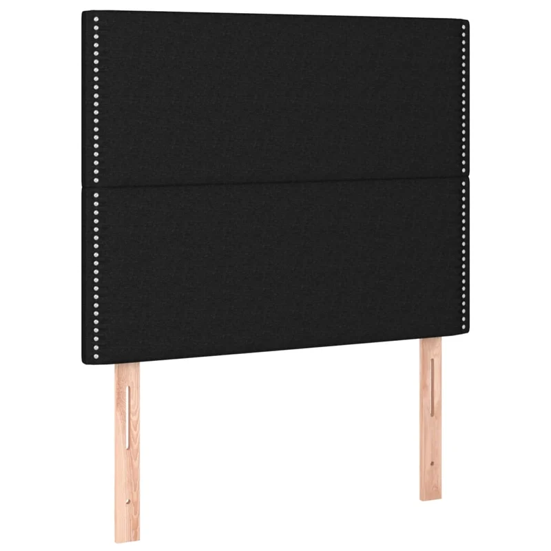 Cadre de lit LED avec sommier tête de lit matelas 90x190 cm tissu noir TDL0209059