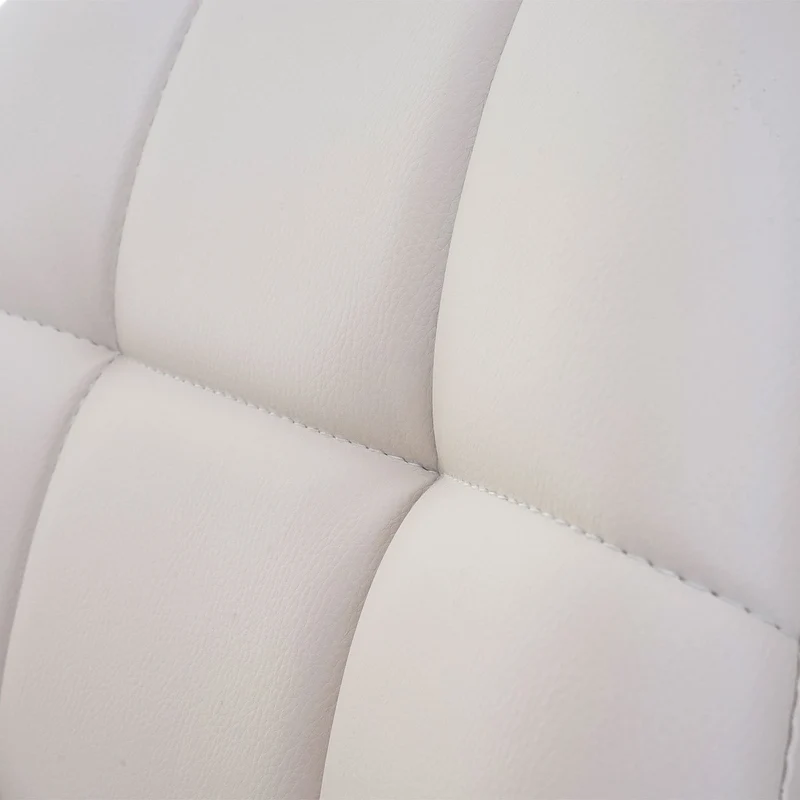6x chaises de salle à manger en synthétique crème pied chromé pivotant CDS04621