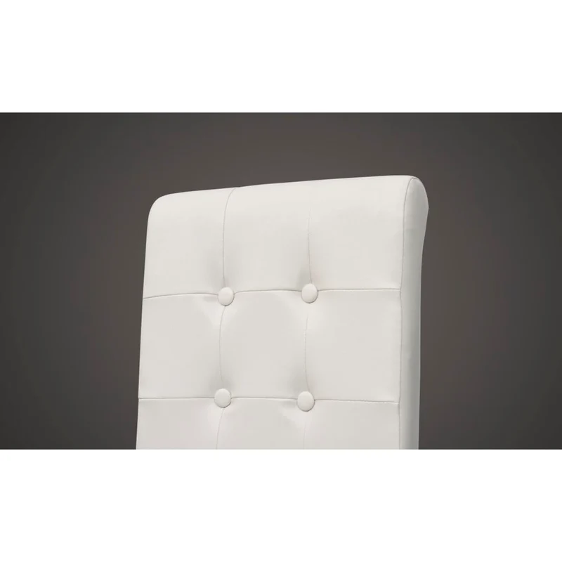 Lot de 6 chaises de salle à manger cuisine capitonné design classique en synthétique blanc CDS022167