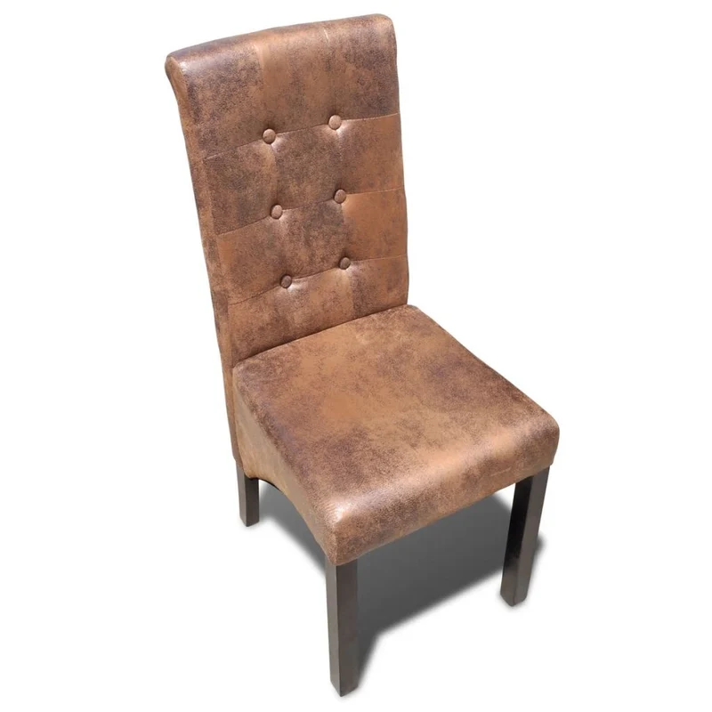 Lot de 6 chaises de salle à manger cuisine design élégant et intemporel en synthétique marron CDS022593