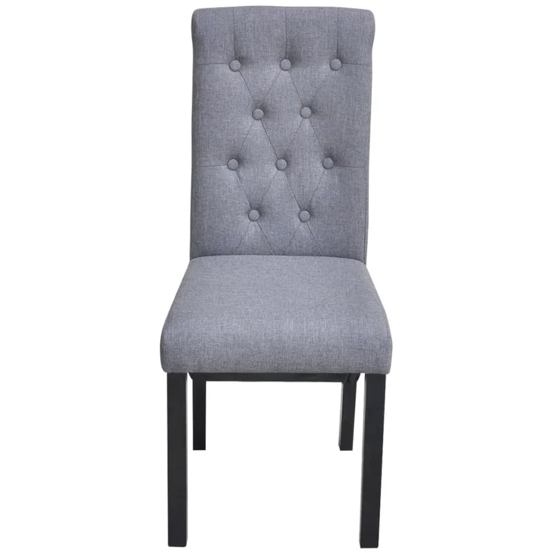 Lot de 6 chaises de salle à manger cuisine design classique tissu gris clair CDS022417