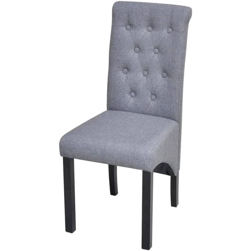 Lot de 6 chaises de salle à manger cuisine design classique tissu gris clair CDS022417