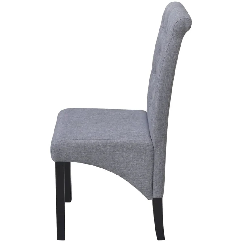 Lot de 6 chaises de salle à manger cuisine design classique tissu gris clair CDS022417
