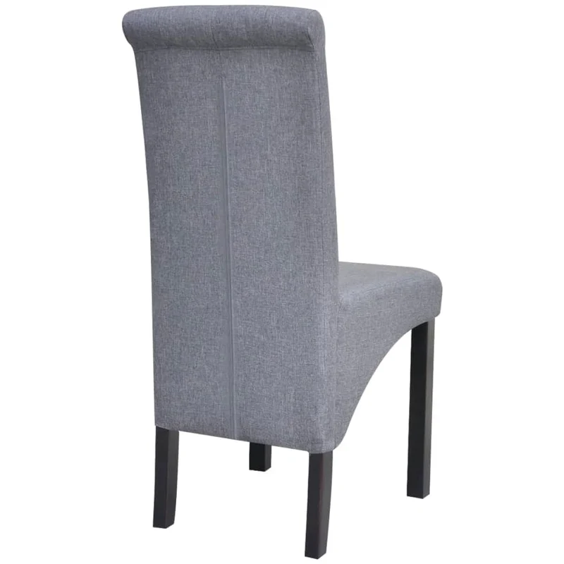 Lot de 6 chaises de salle à manger cuisine design classique tissu gris clair CDS022417
