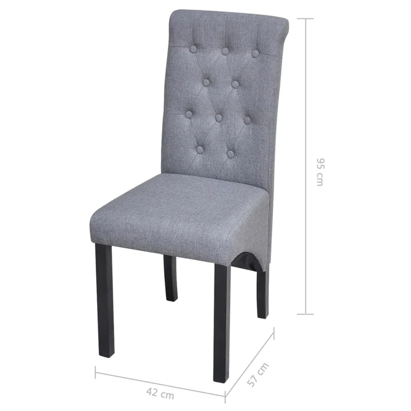Lot de 6 chaises de salle à manger cuisine design classique tissu gris clair CDS022417