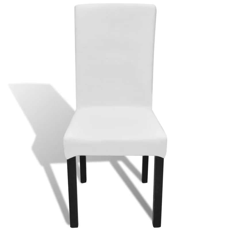 6 housses de chaise dos droit extensibles blanches DEC022287