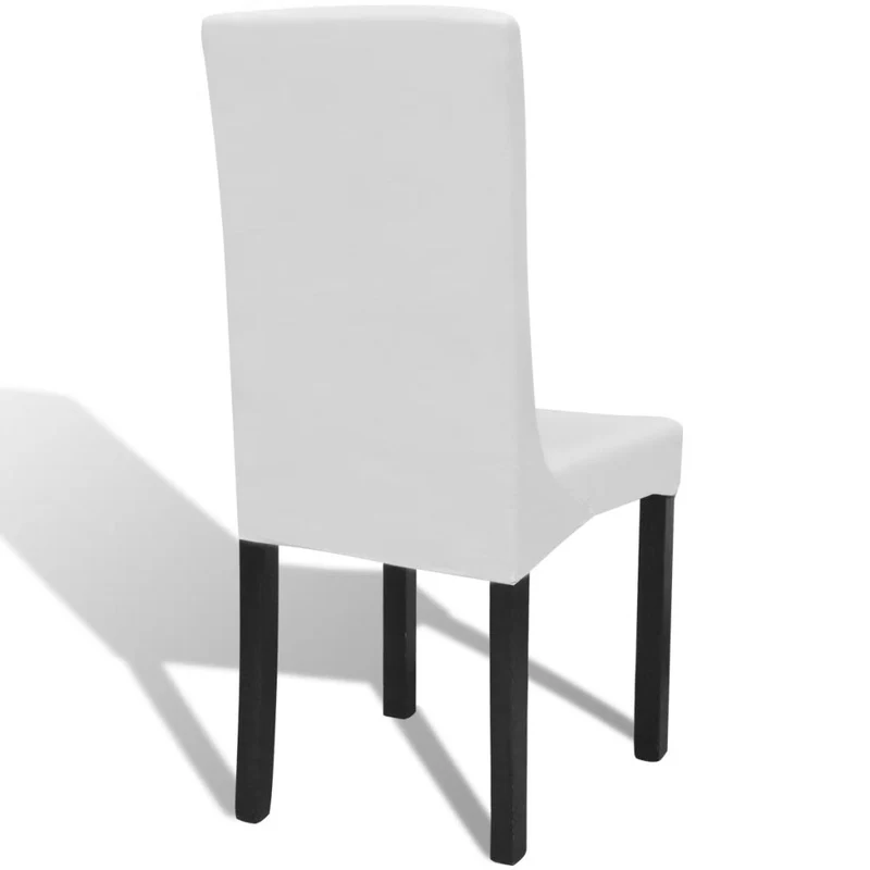 6 housses de chaise dos droit extensibles blanches DEC022287