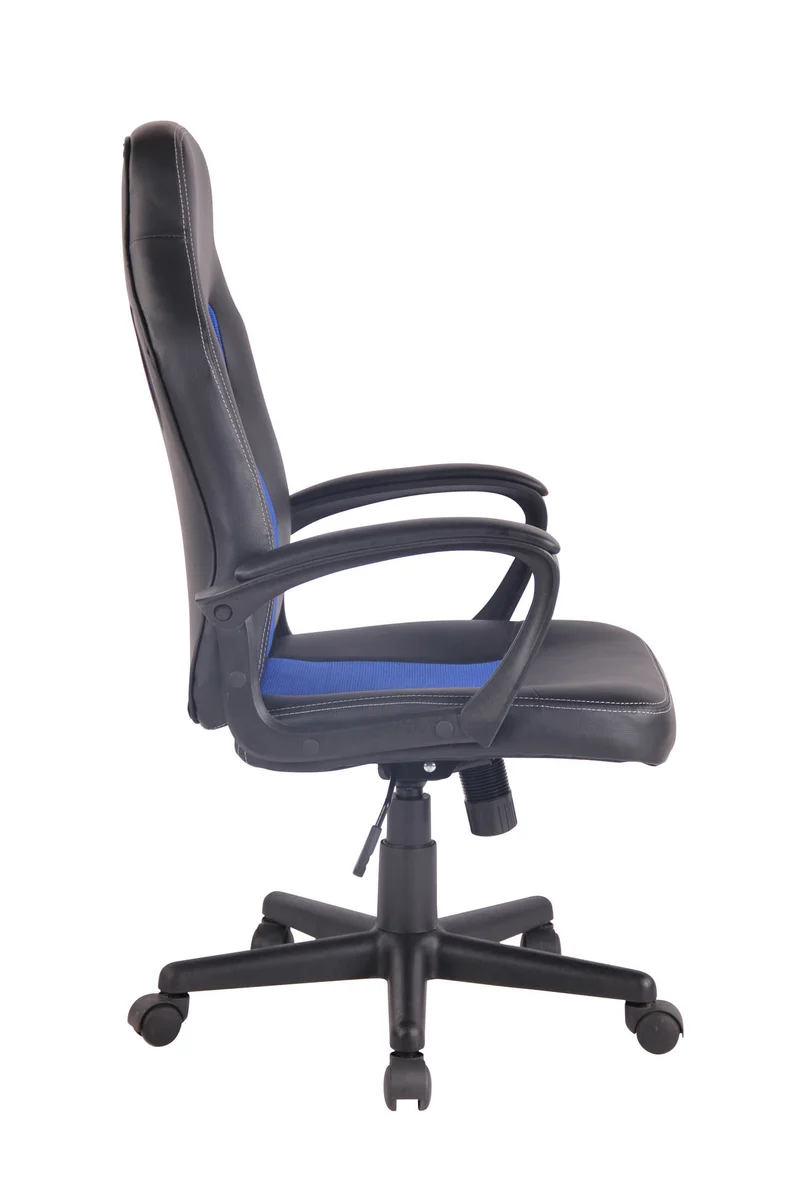 Fauteuil de bureau design sportif en synthétique noir maille bleu BUR10483