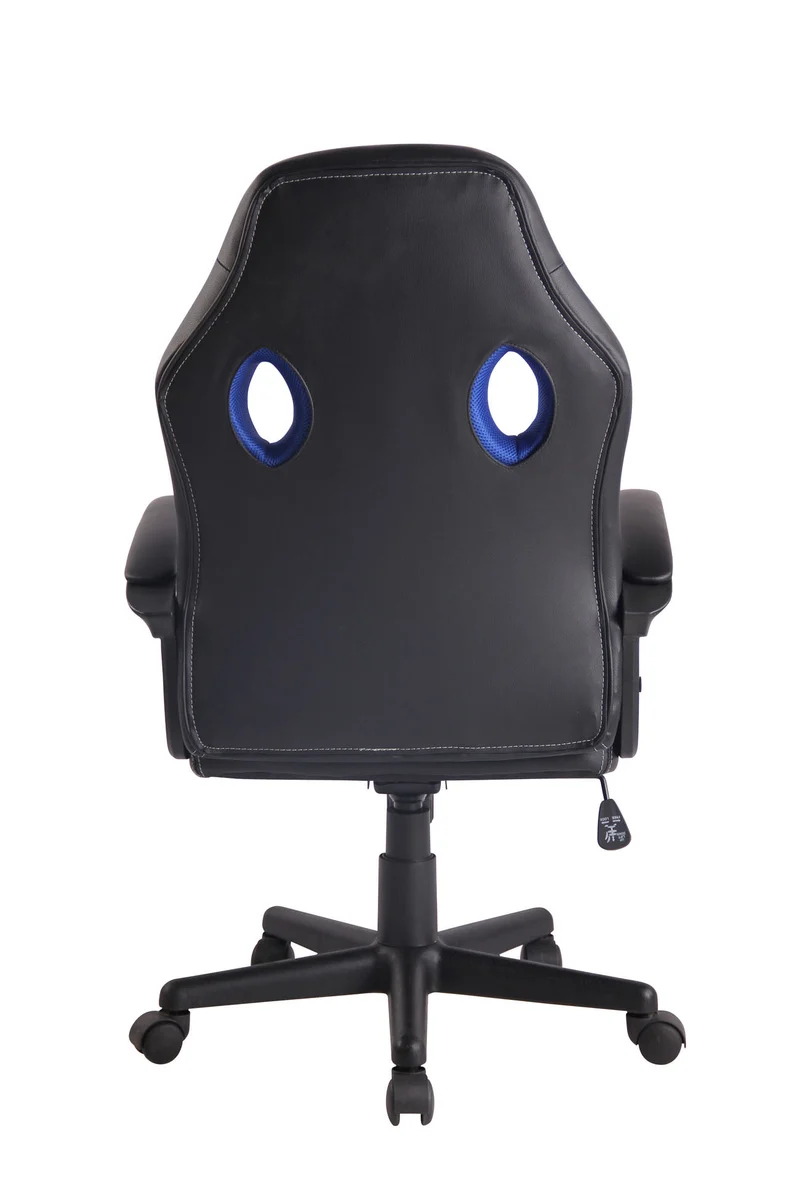 Fauteuil de bureau design sportif en synthétique noir maille bleu BUR10483