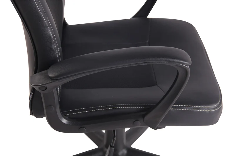 Fauteuil de bureau design sportif en synthétique noir maille noir BUR10480