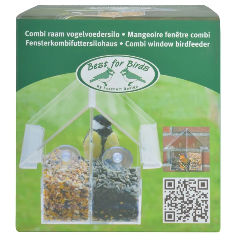 Mangeoire combi de fenêtre acrylique transparent DEC022569