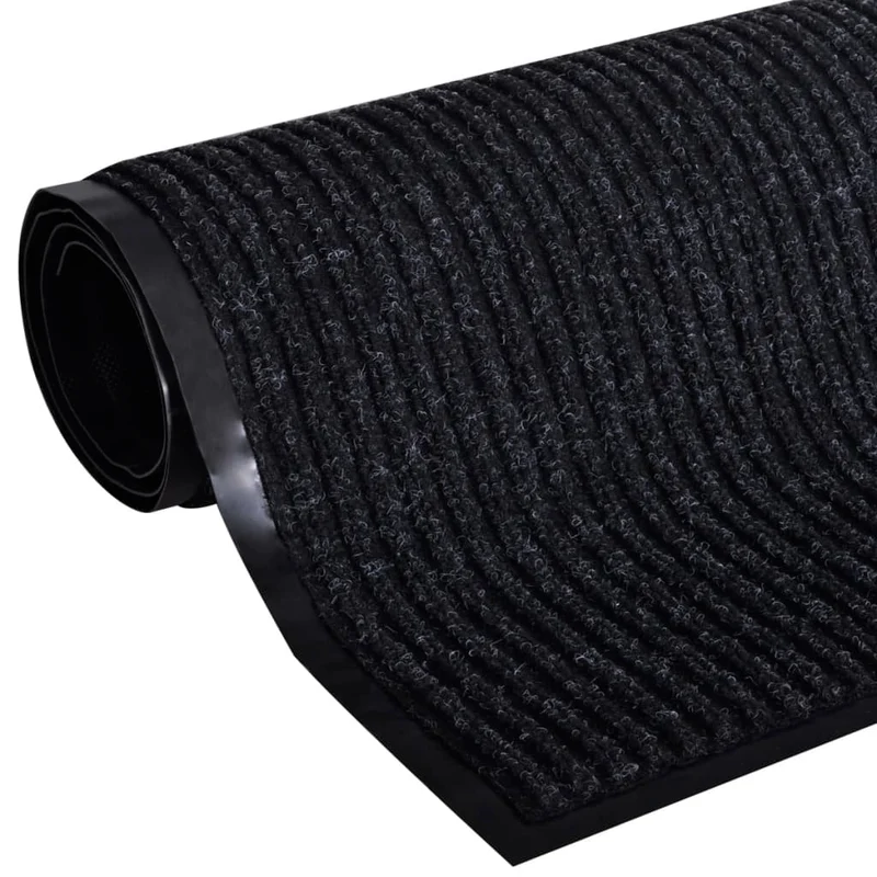 Tapis d'entrée noir paillasson PVC 90 x 120 cm DEC023112