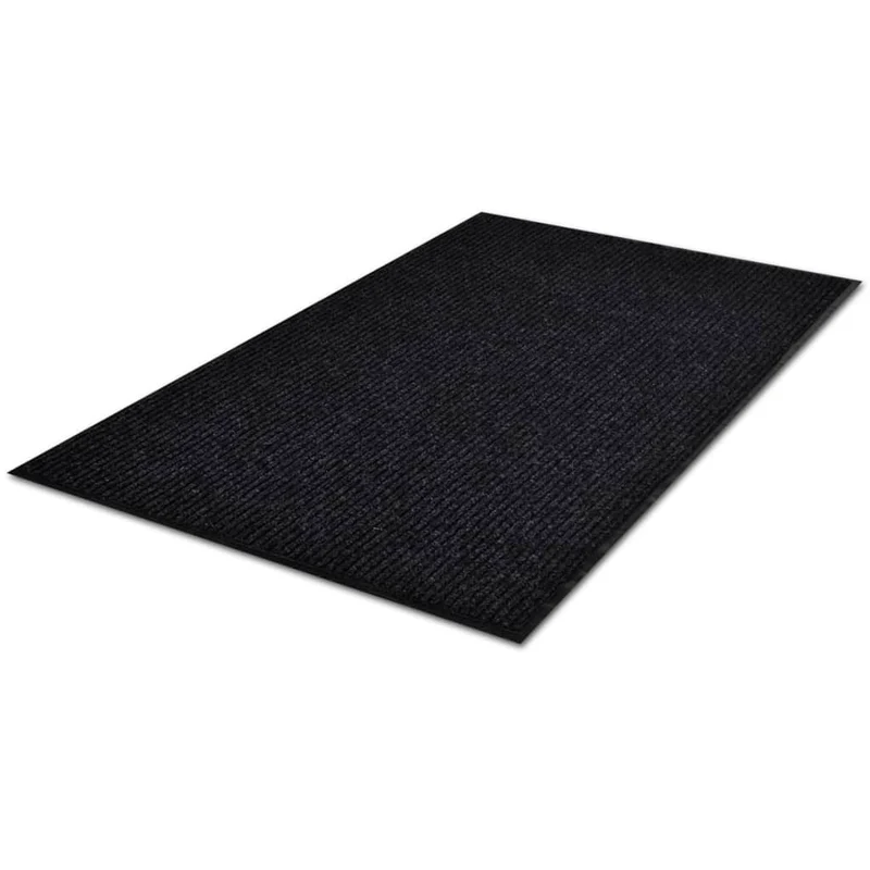 Tapis d'entrée noir paillasson PVC 90 x 120 cm DEC023112