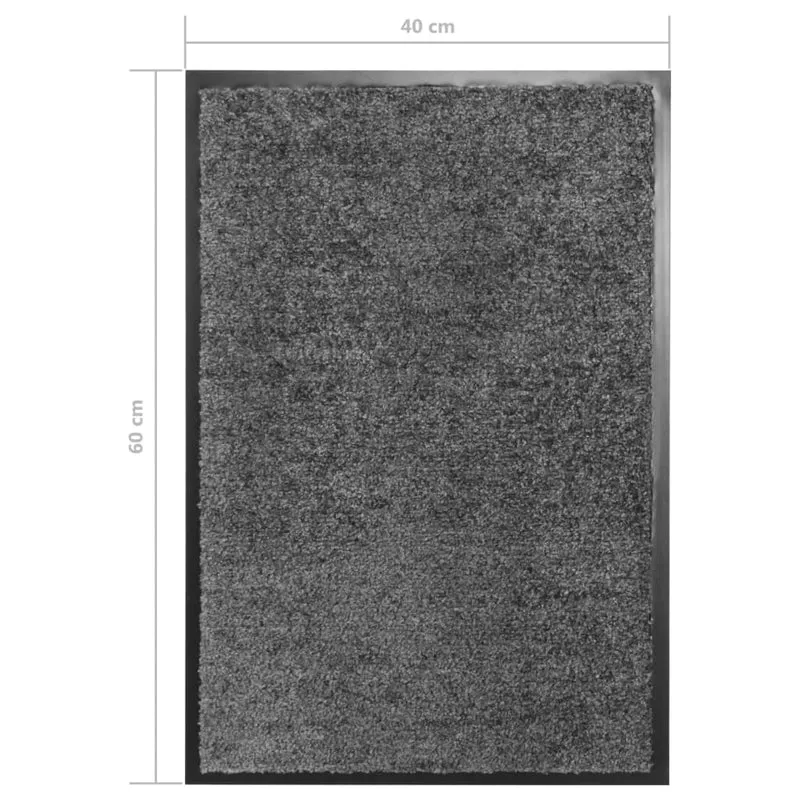 Paillasson lavable Anthracite 40x60 cm DEC023178