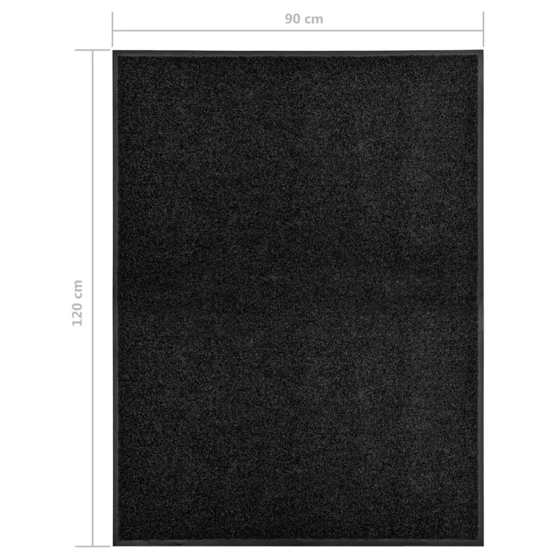 Paillasson lavable Noir 90x120 cm DEC023176