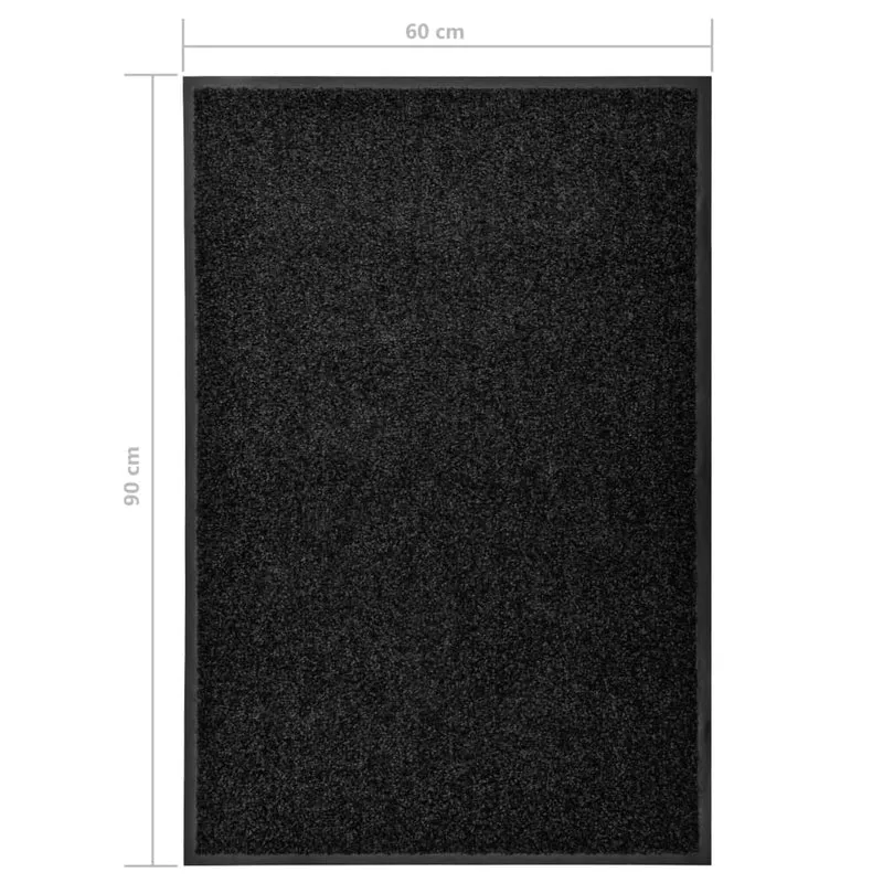 Paillasson lavable Noir 60x90 cm DEC023174