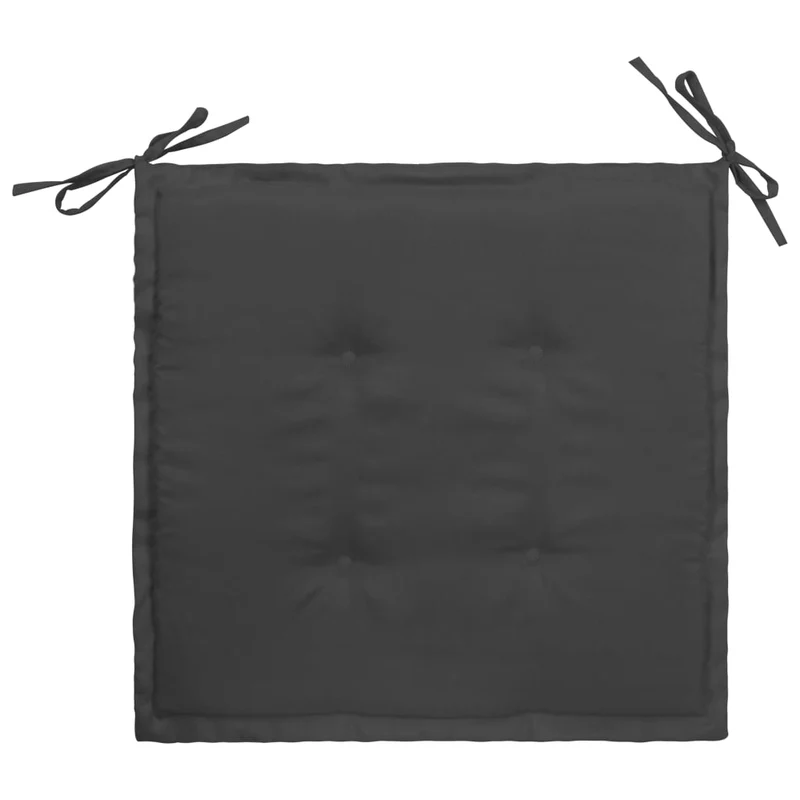 lot de 4 coussins de chaise de jardin 100% polyester imperméable anthracite 40x40x3 cm DEC021716