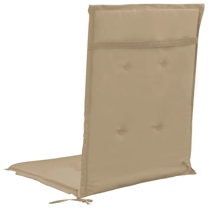 lot de 4 coussins de chaise de jardin 100% polyester imperméable beige 120 x 50 x 3 cm DEC021671