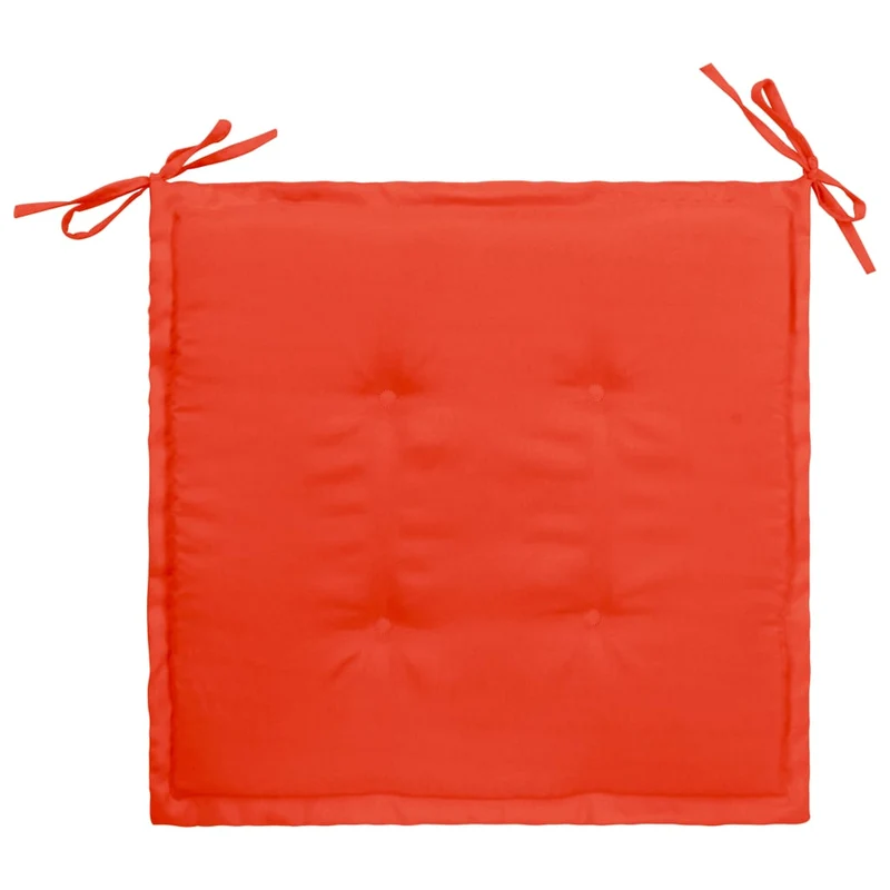lot de 2 coussins de chaise de jardin 100% polyester imperméable rouge 50x50x3 cm DEC021728