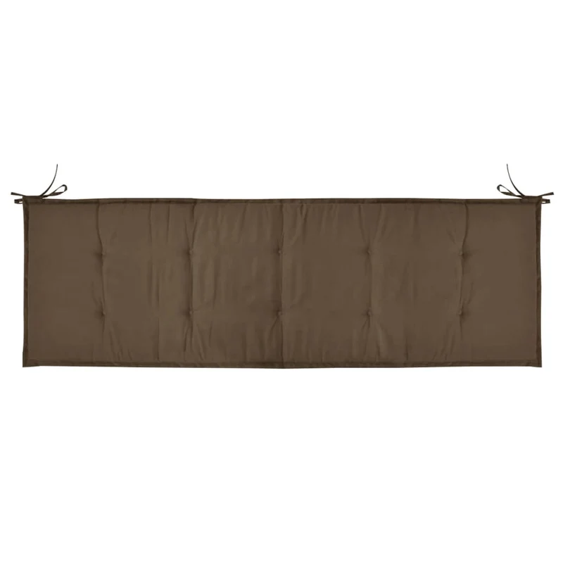 Coussin de banc de jardin 100 % polyester imperméable taupe 150 x 50 x 3 cm DEC021751