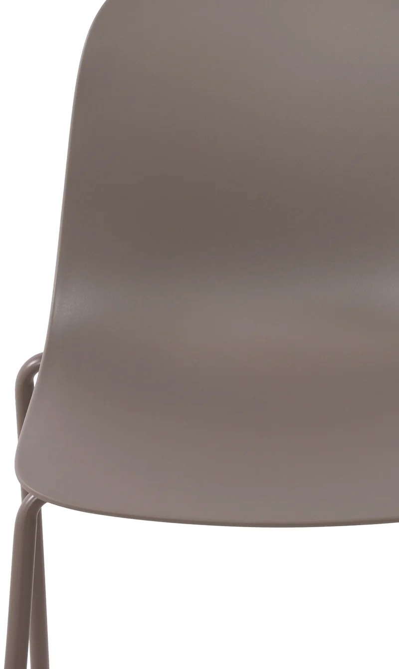 Lot de 2 chaises de jardin empilable en plastique taupe et cadre robuste à quatre pieds en acier 10_0007751