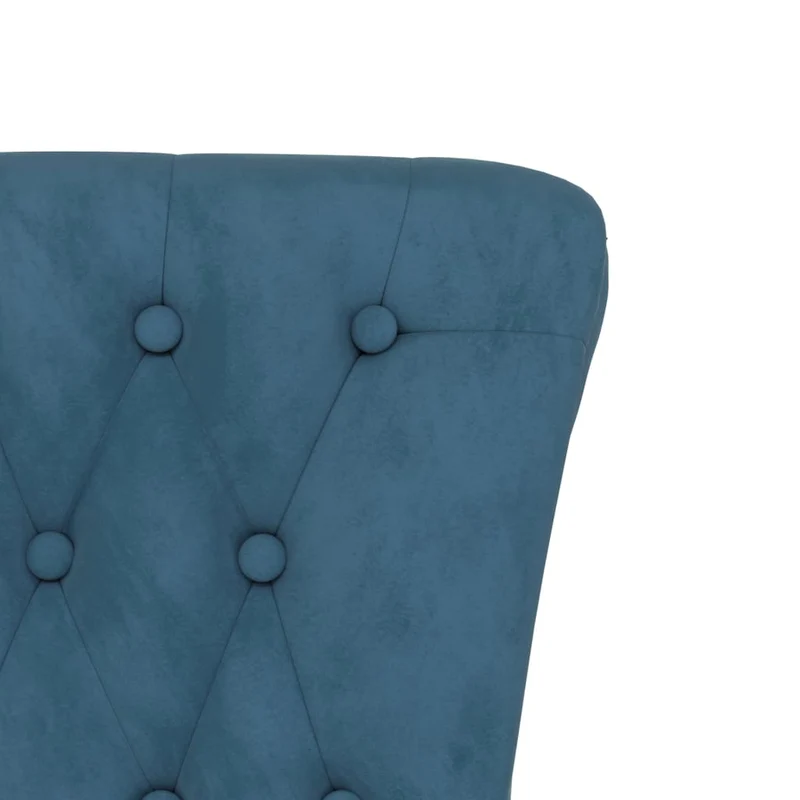 Chaise à dossier haut en velours bleu dossier capitonné DEC026245